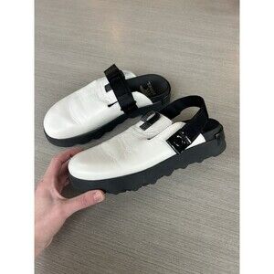 Sorel Shoes Viibe Womens 8 White Leather Slip On Comfort Clogs